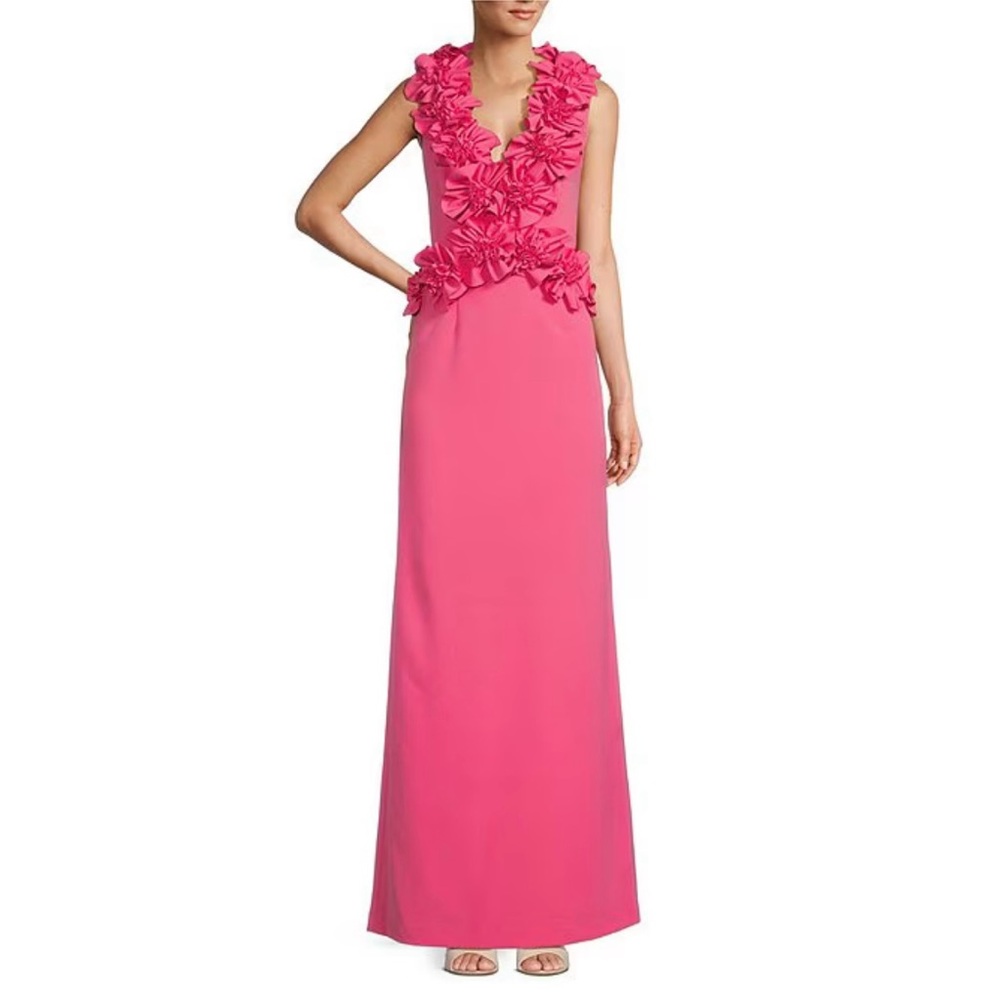Antonio Melani Evening Gown, Pink Floral, Size 2